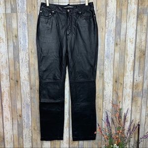 Tommy Hilfiger Vintage Leather Black Moto Jeans